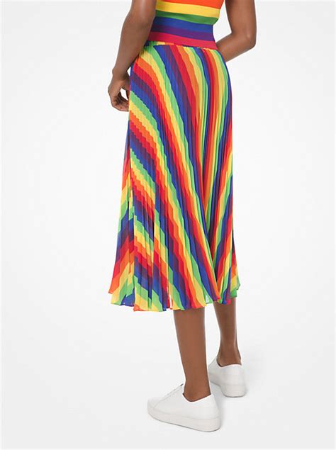 michael kors rainbow georgette pleated skirt|Sequined Silk Georgette Pleated Skirt .